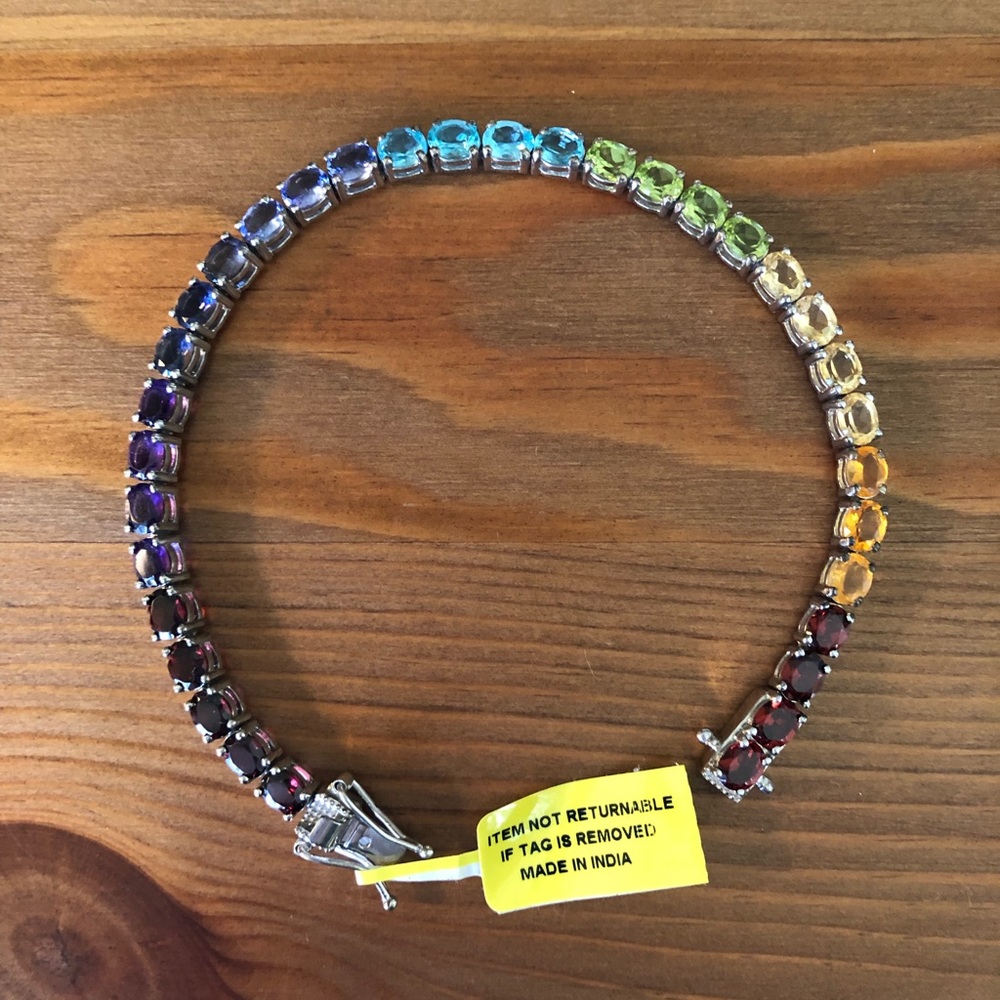 Stunning. Rare Multi Gemstone Bracelet 925